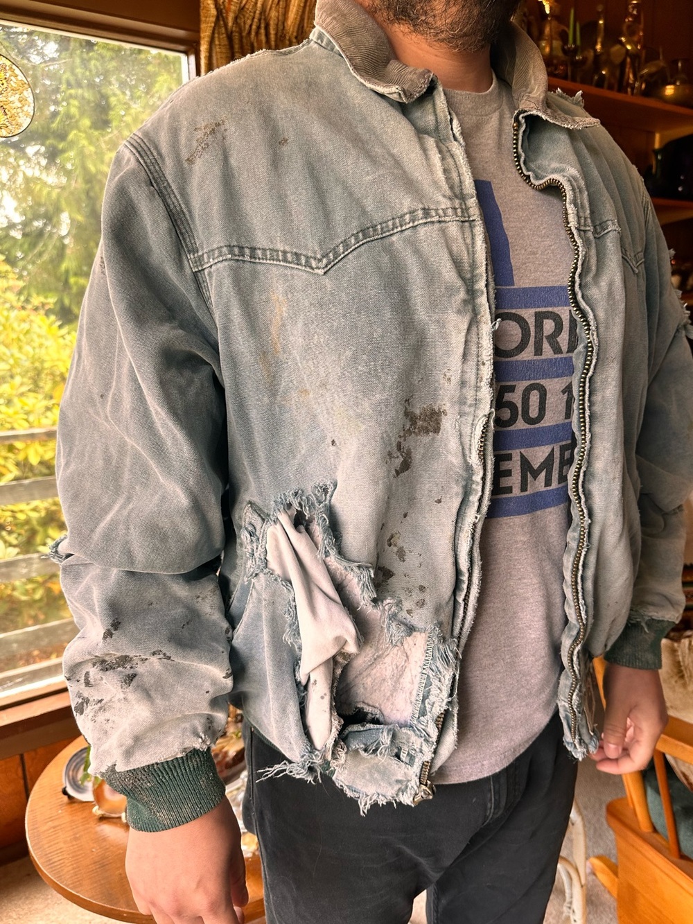 Carhartt • Men’s Vintage Heavily Distressed Sante Fe Work Jacket - Picture 4 of 17